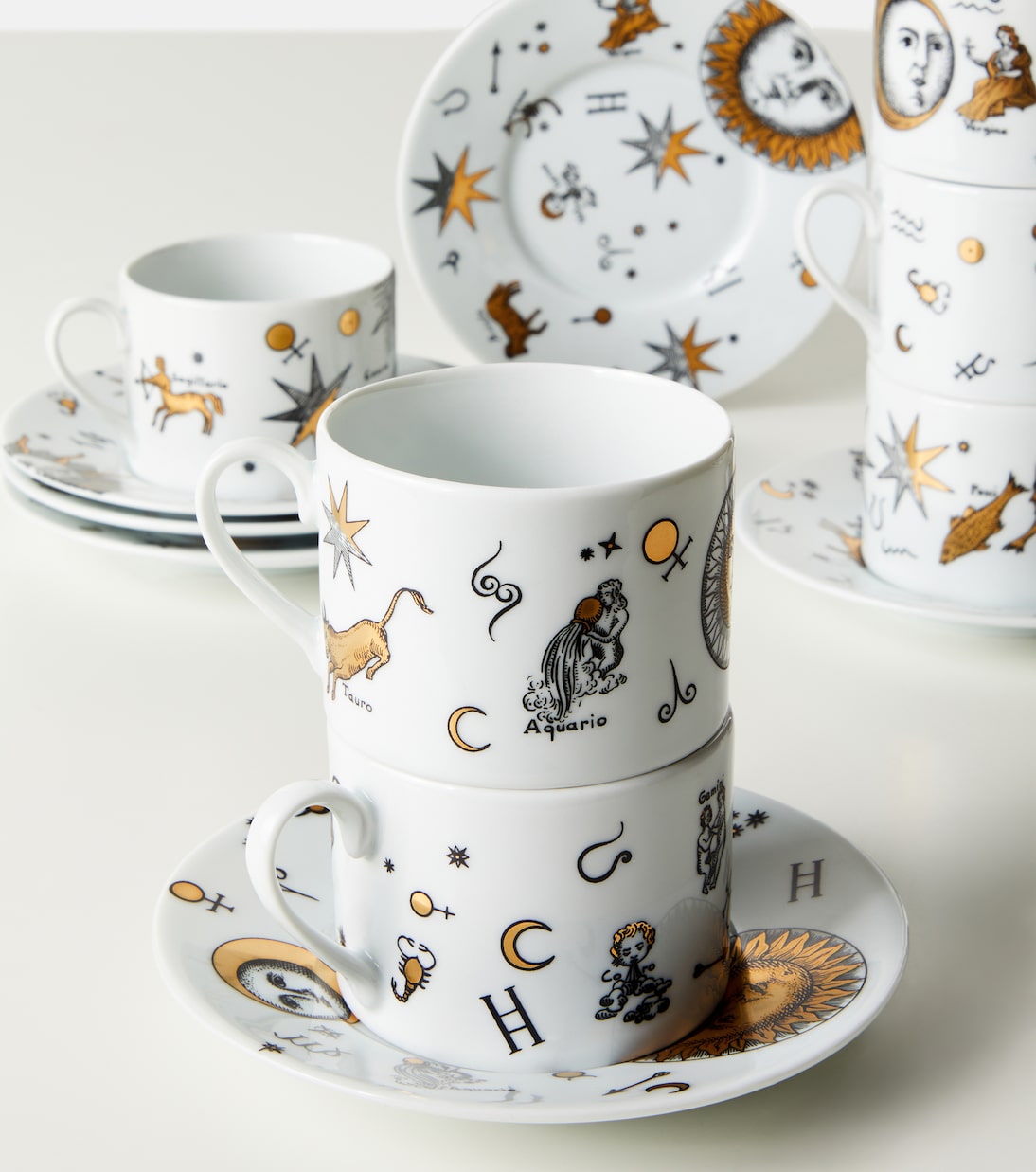 Astronomici set of 6 teacups and saucers | Fornasetti
