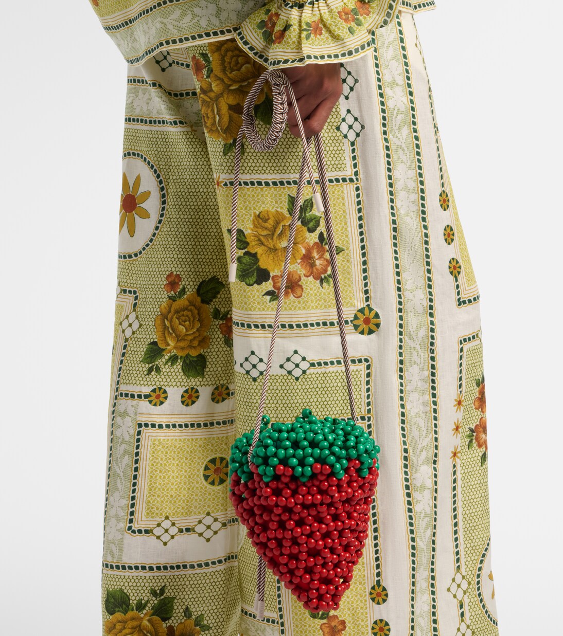 Sac à bandoulière Strawberry Mini en perles | Alémais