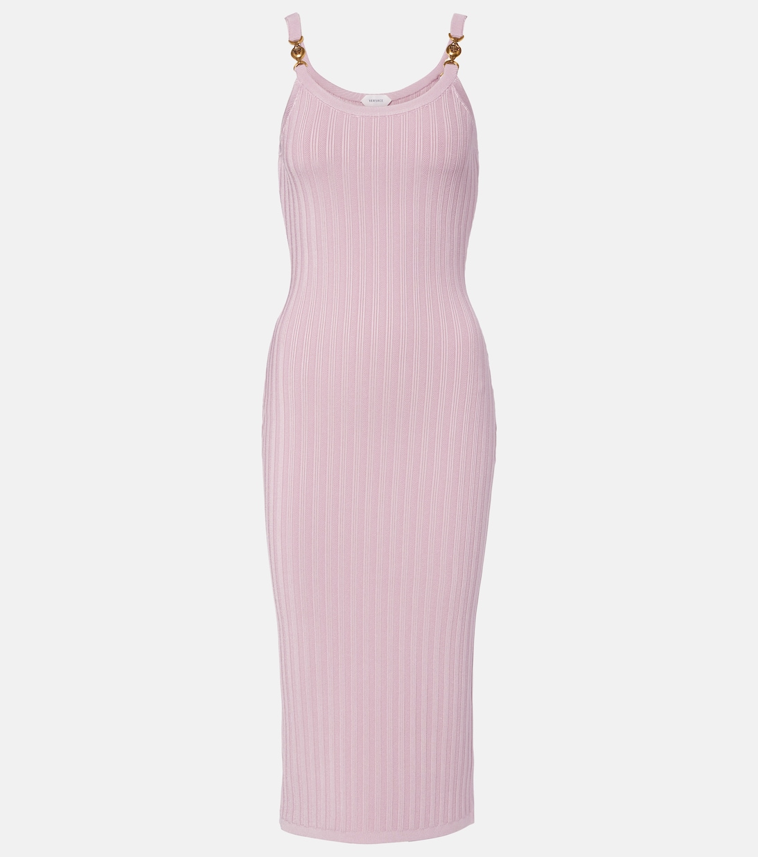 Medusa ribbed-knit midi dress | Versace