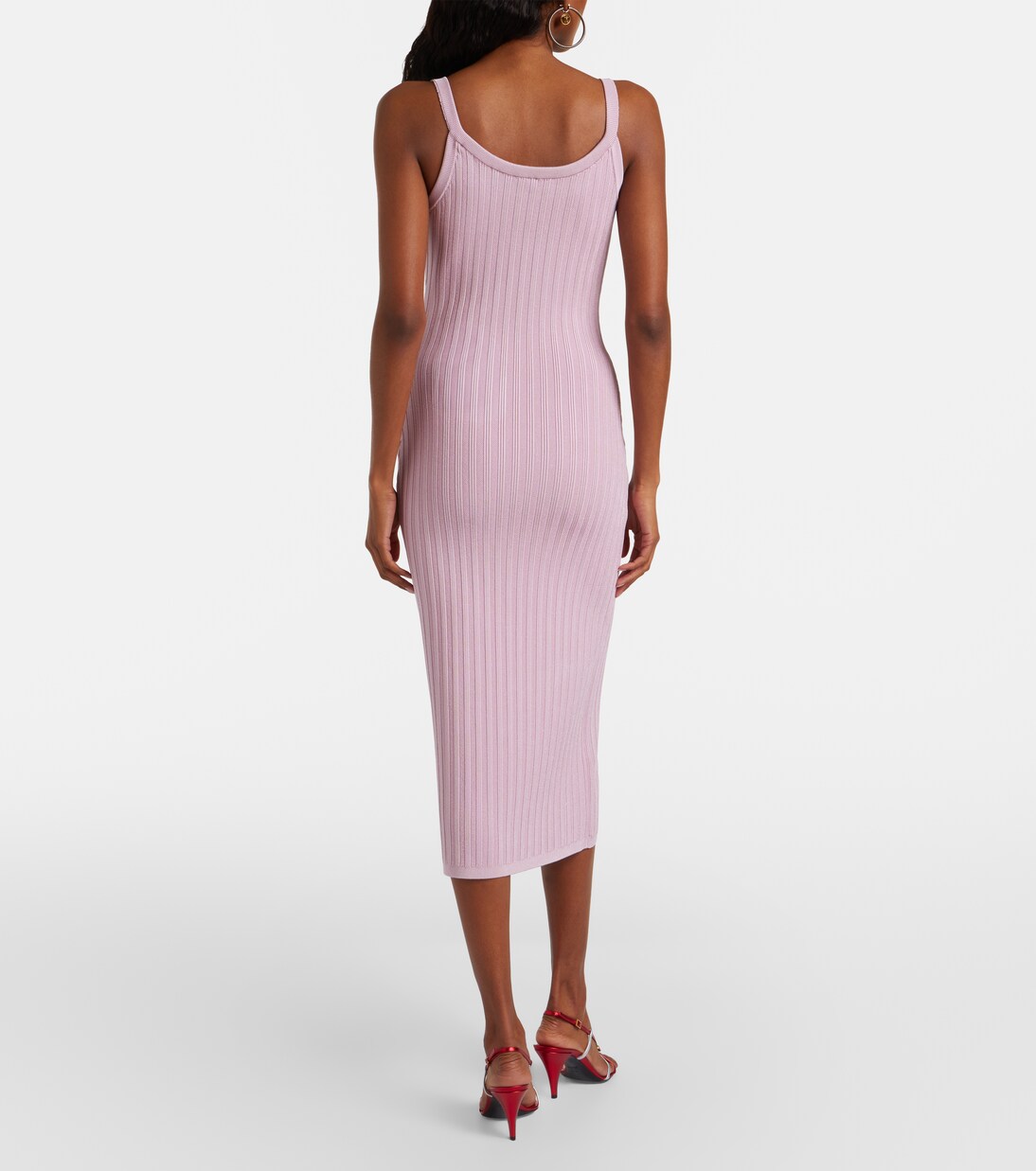 Medusa ribbed-knit midi dress | Versace