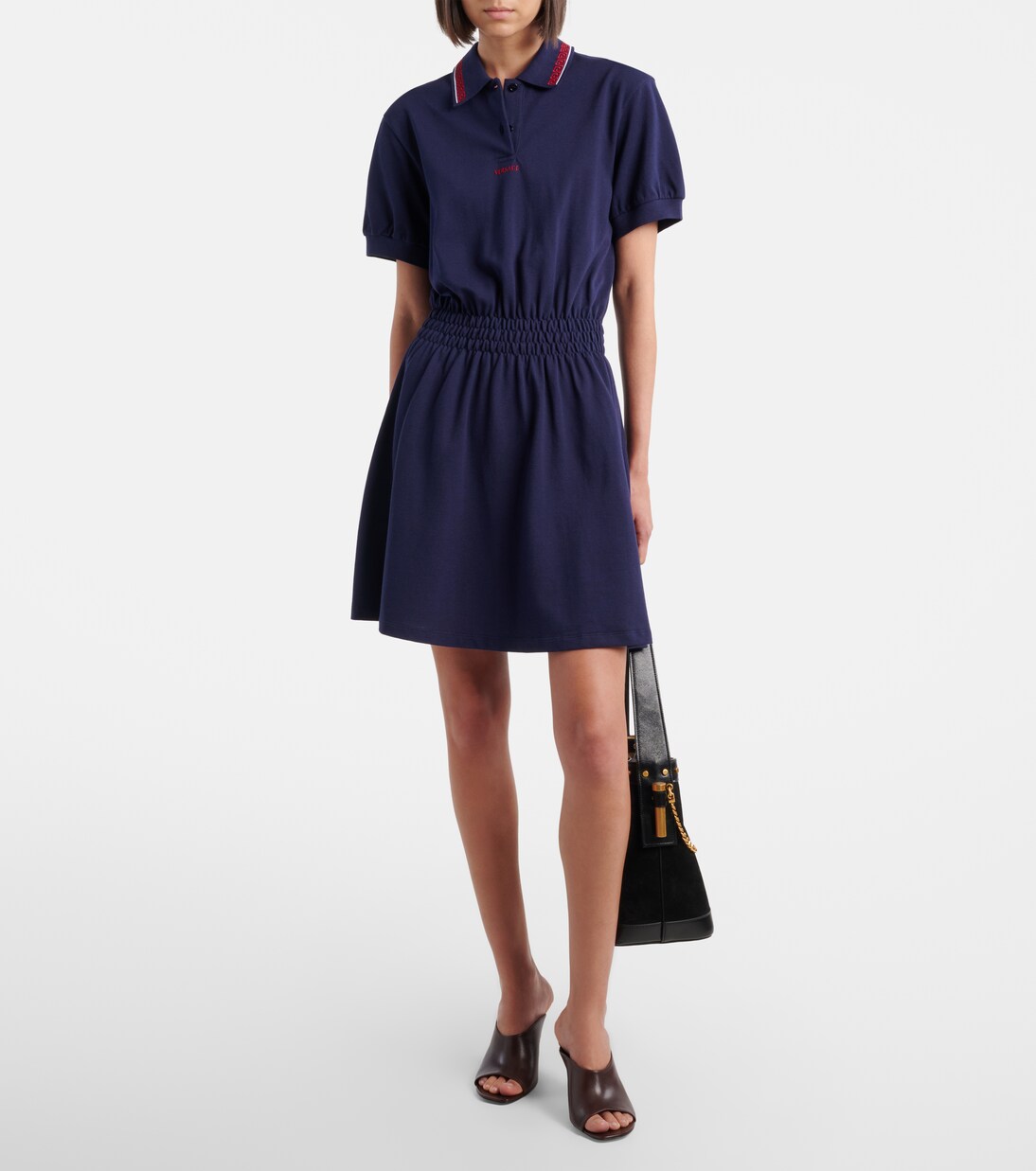 Greca cotton piqué polo dress | Versace