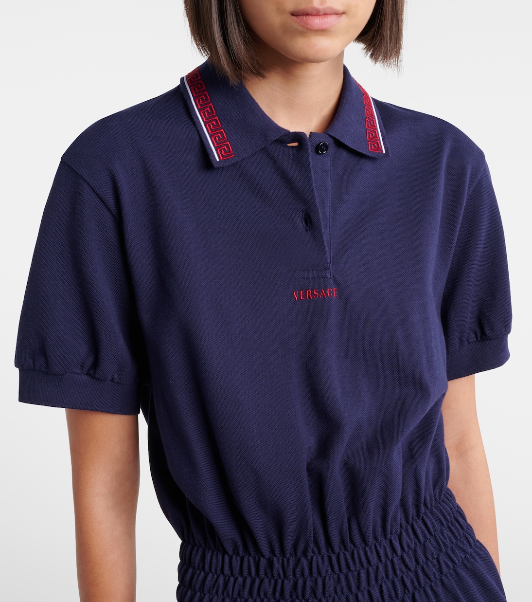 Greca cotton piqué polo dress | Versace