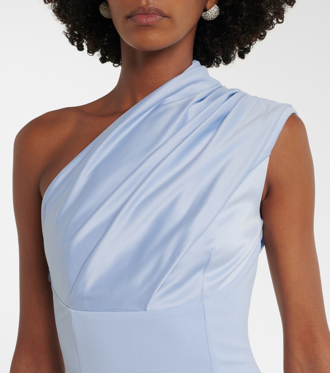 Robe Gracie asymétrique à finitions en satin | Solace London