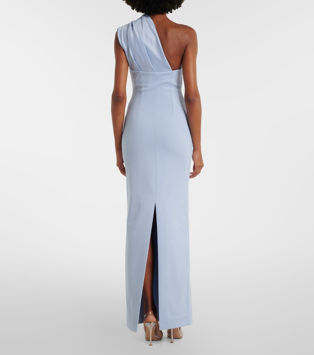 Robe Gracie asymétrique à finitions en satin | Solace London
