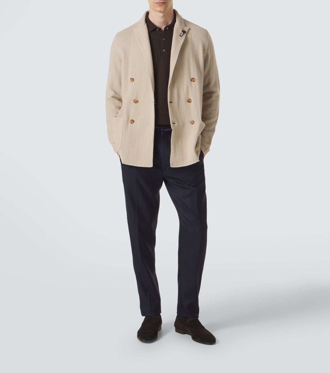 Double-breasted virgin wool blazer | Lardini
