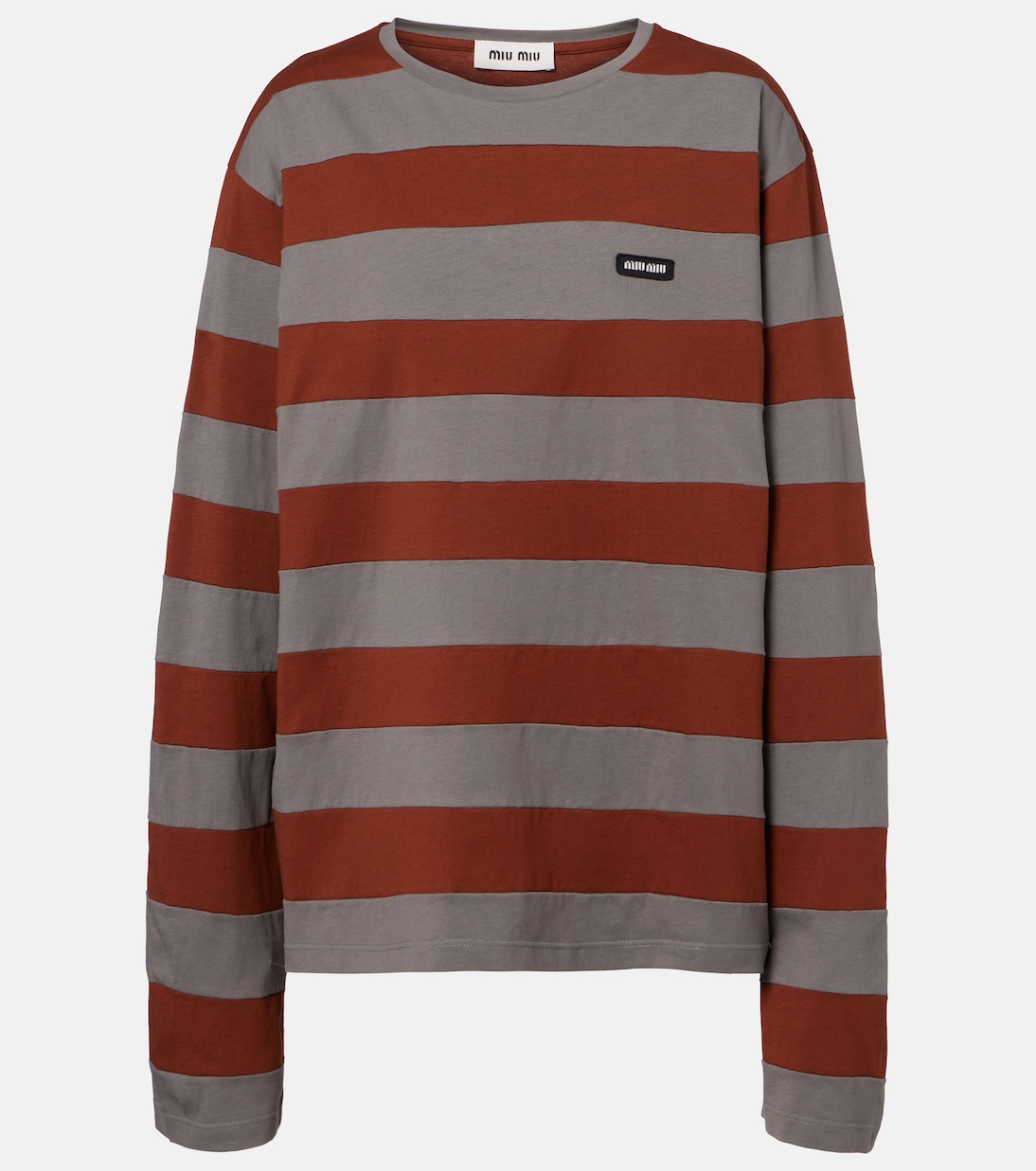 Striped cotton jersey T-shirt | Miu Miu