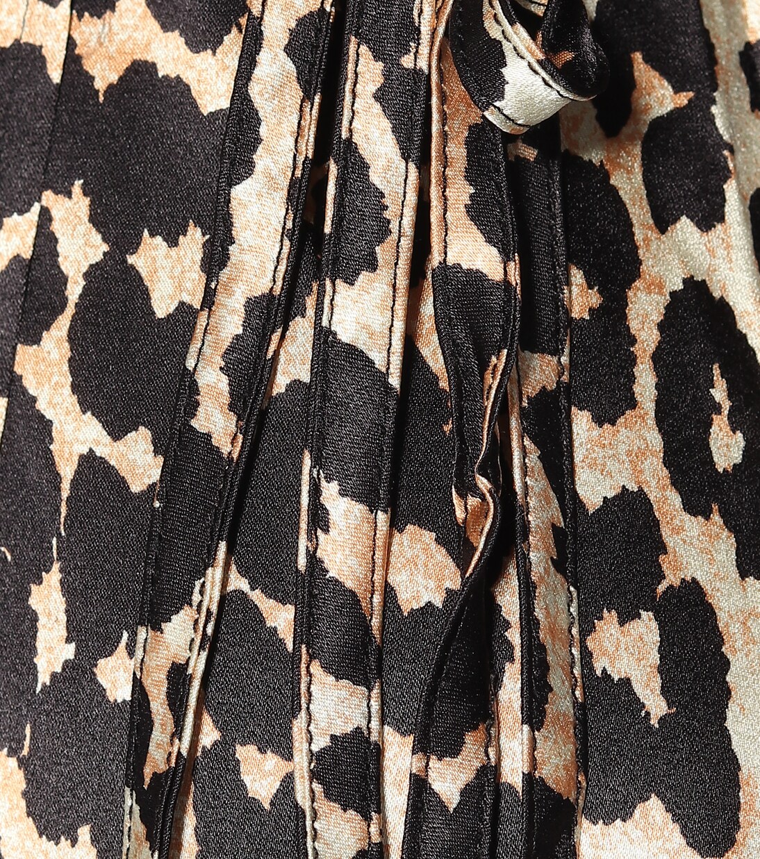 Robe portefeuille imprimée en soie stretch | Ganni