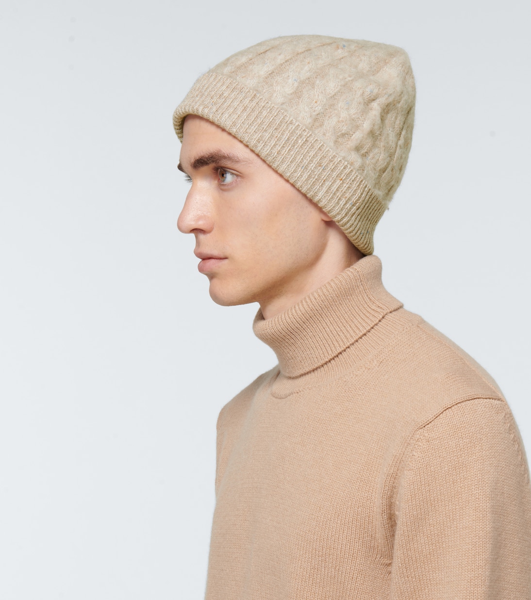 Cable-knit wool-blend beanie | Acne Studios