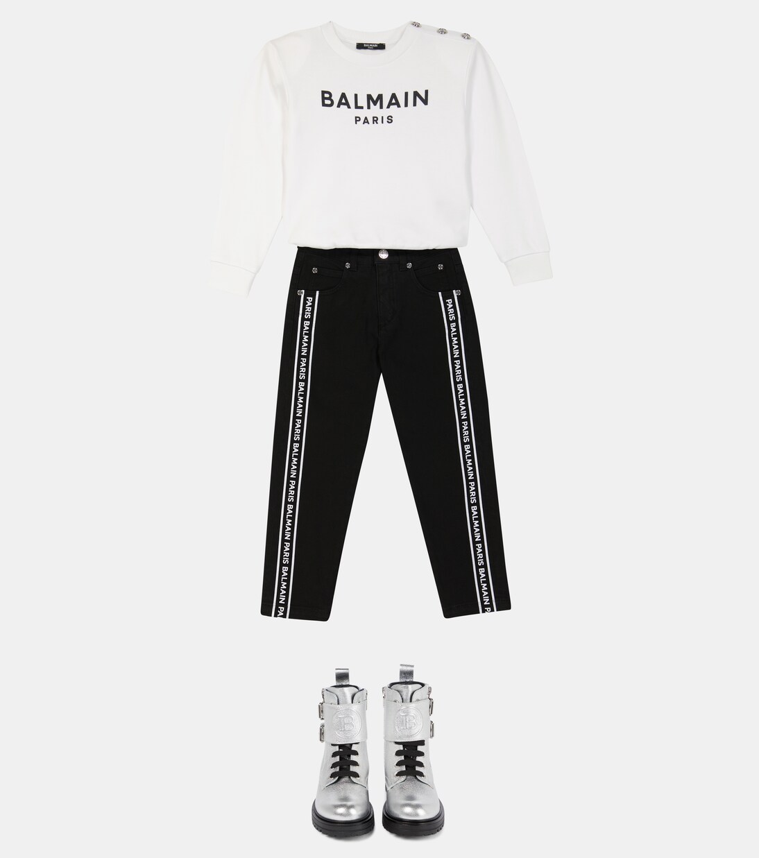 Sweat-shirt en coton à logo | Balmain Kids