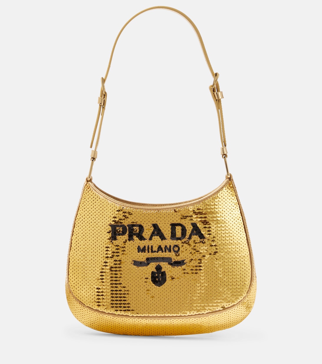 Borsa Cleo Medium con paillettes | Prada