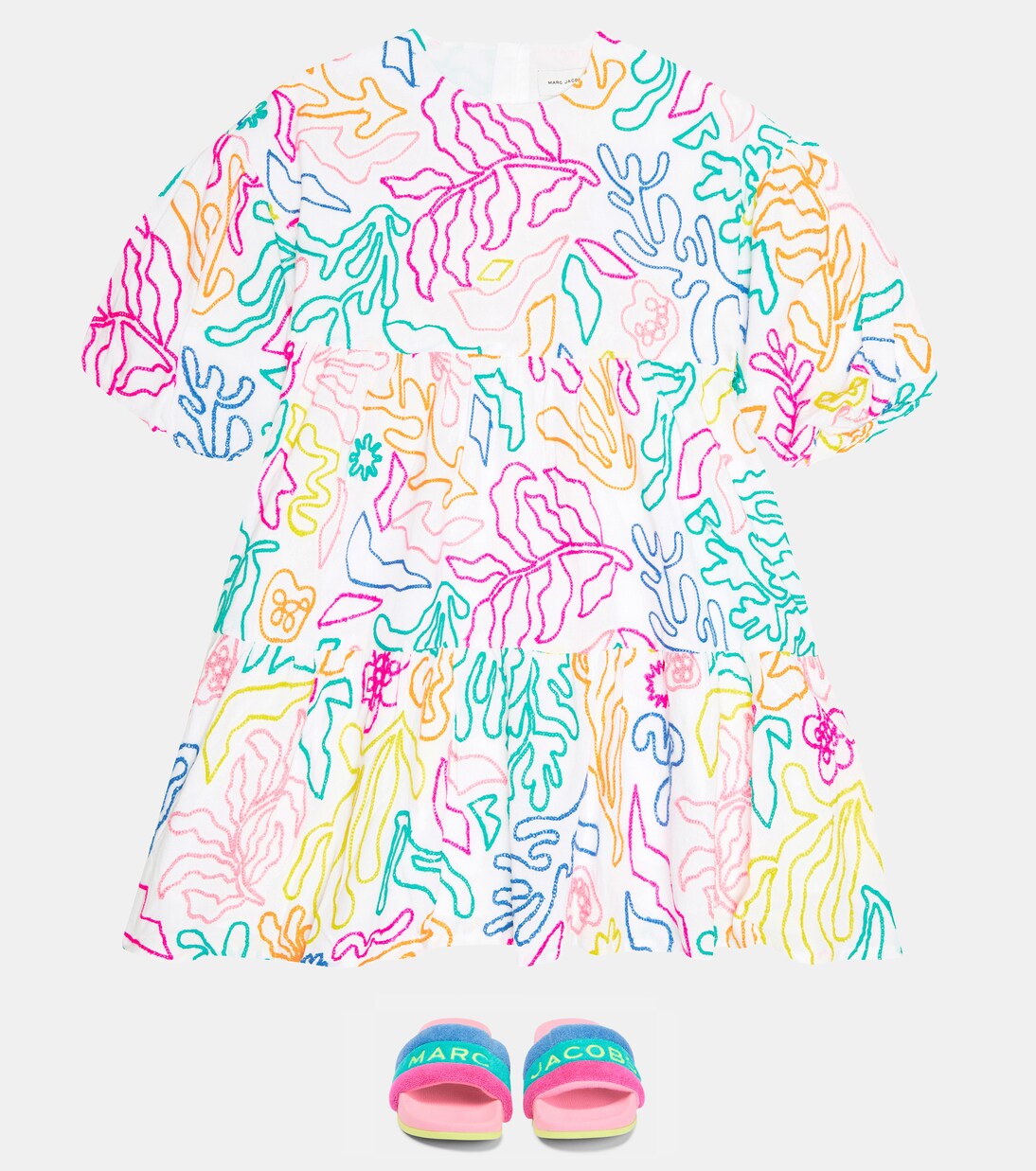 Embroidered cotton and linen dress | Marc Jacobs Kids