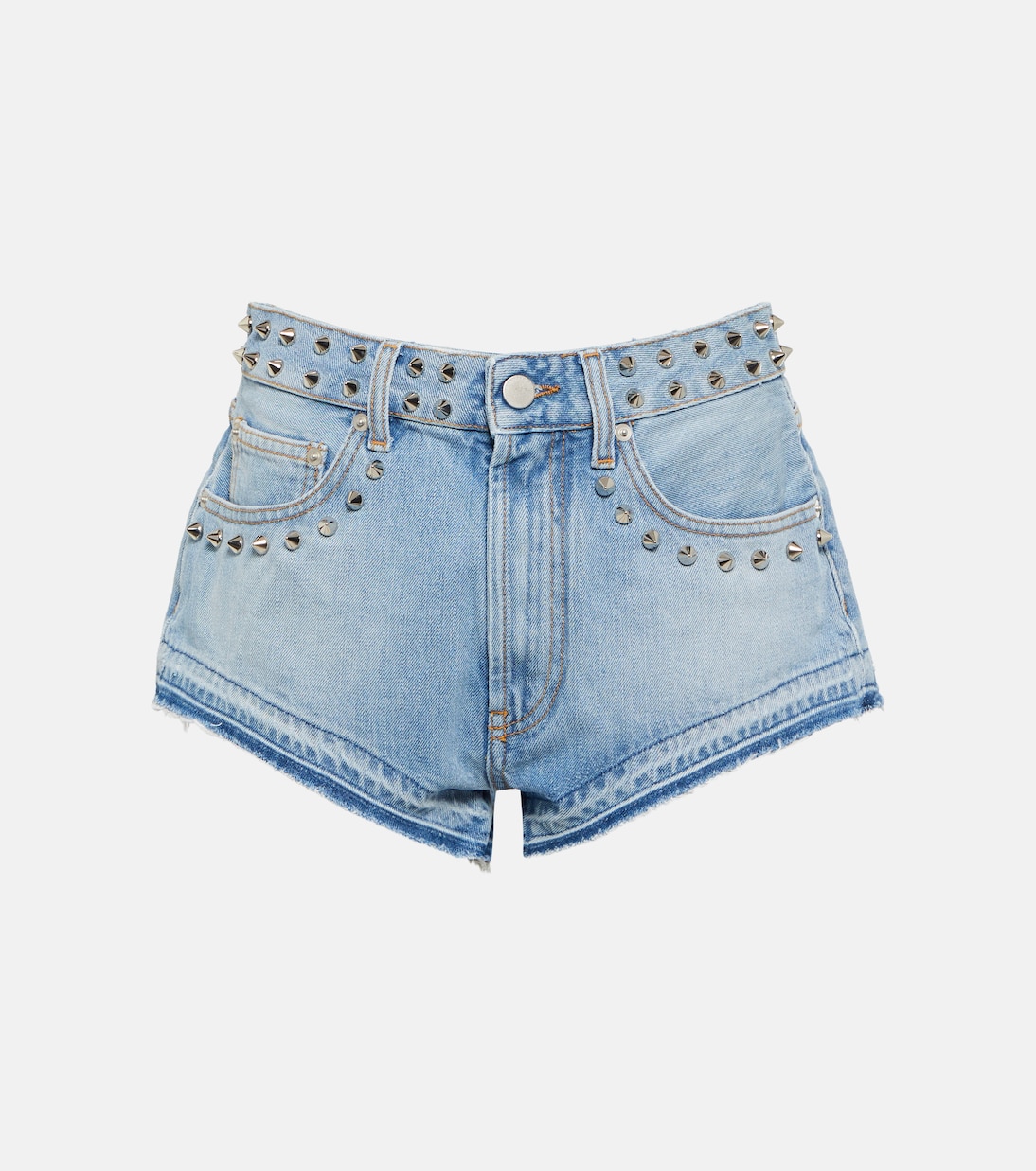 Shorts en denim de tiro alto adornados | Alessandra Rich