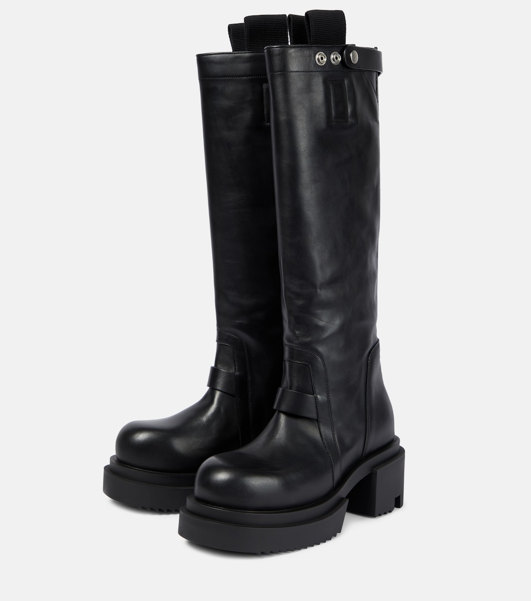 Pull On leather knee-high boots | Rick Owens