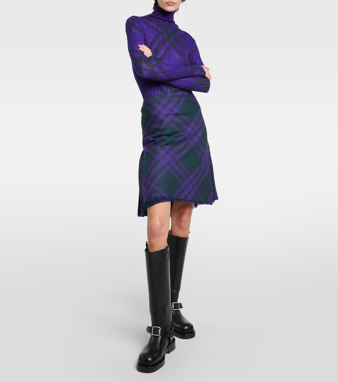 Checked wool wrap skirt | Burberry