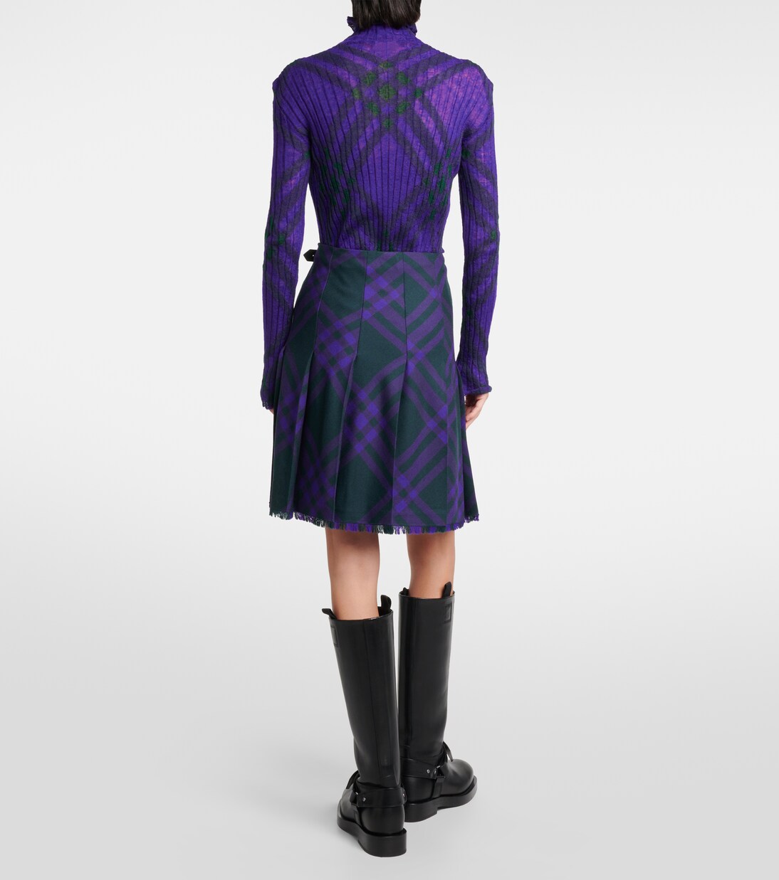 Checked wool wrap skirt | Burberry