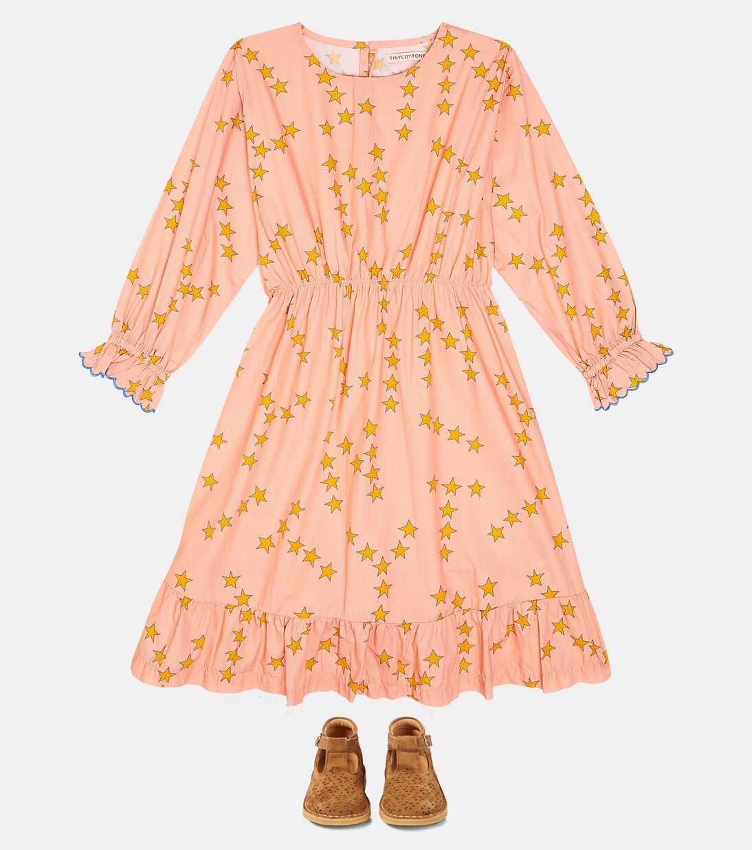 Tiny Stars Frills cotton dress | Tinycottons