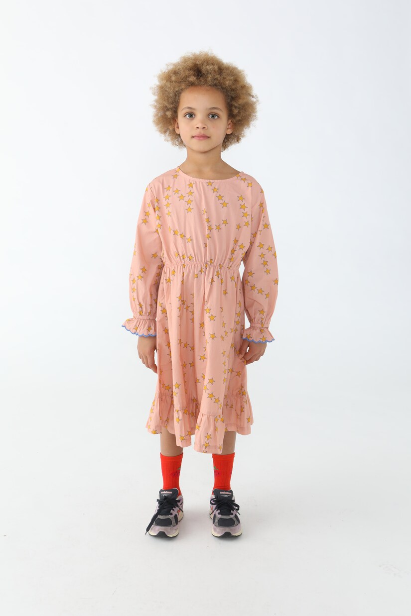 Tiny Stars Frills cotton dress | Tinycottons