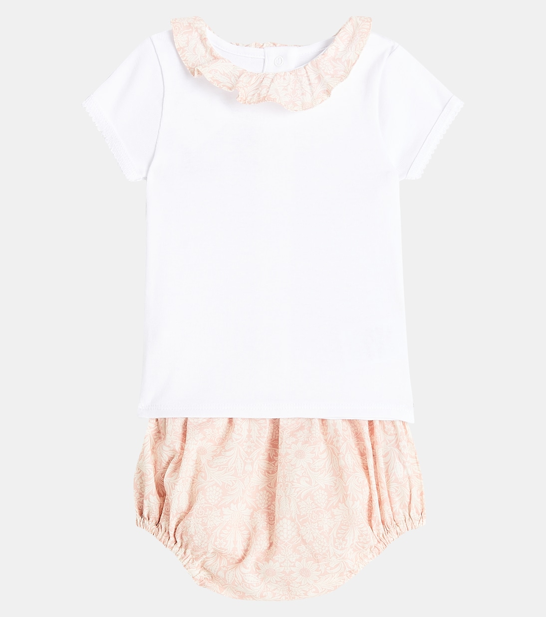 Baby cotton top, bloomers and rattle set  | Bonpoint