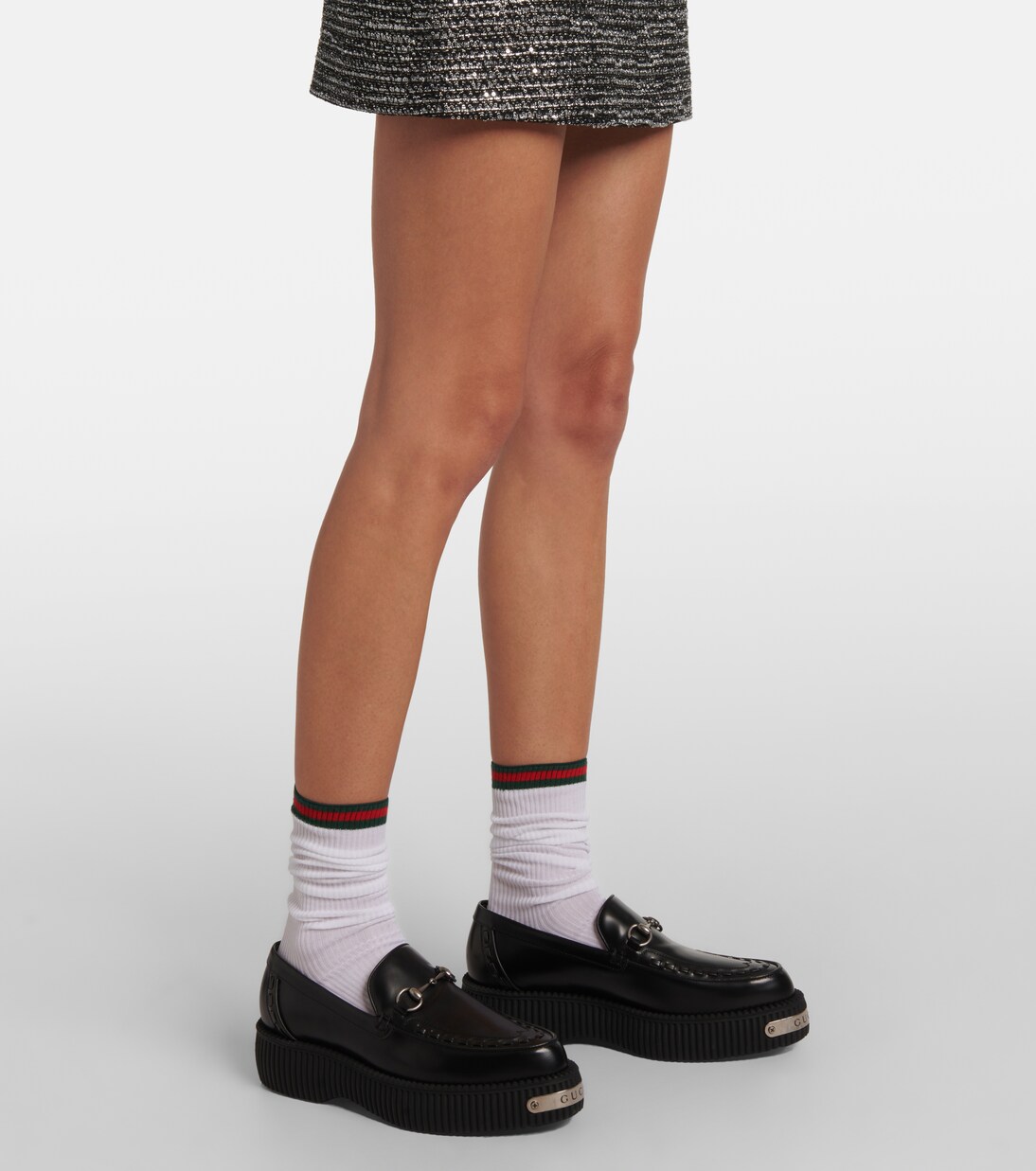 Web ribbed-knit cotton-blend socks | Gucci