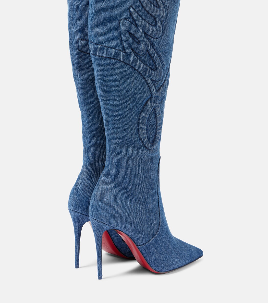 Kate Botta Alta 100 denim over-the-knee boots | Christian Louboutin