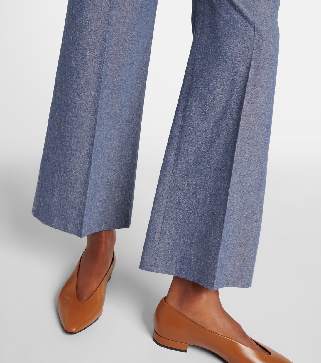 Pantaloni flared Nash in chambray | Loro Piana