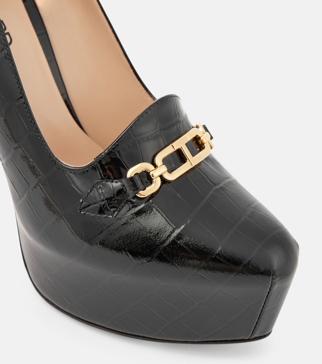 Croc-effect patent leather platform pumps | Tom Ford