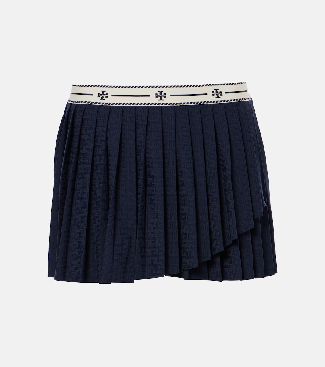 Pleated jacquard jersey tennis skirt | Tory Sport