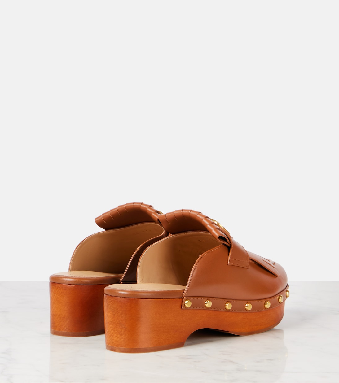 VLogo fringed leather clogs | Valentino Garavani