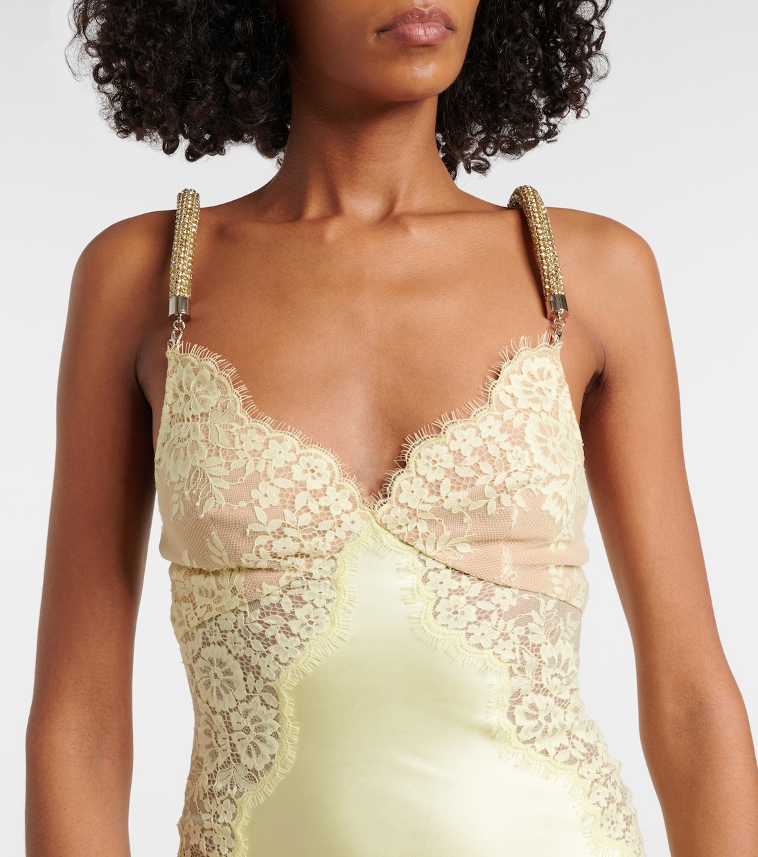 X Christopher Kane Maxikleid aus Satin mit Spitze | Self-Portrait