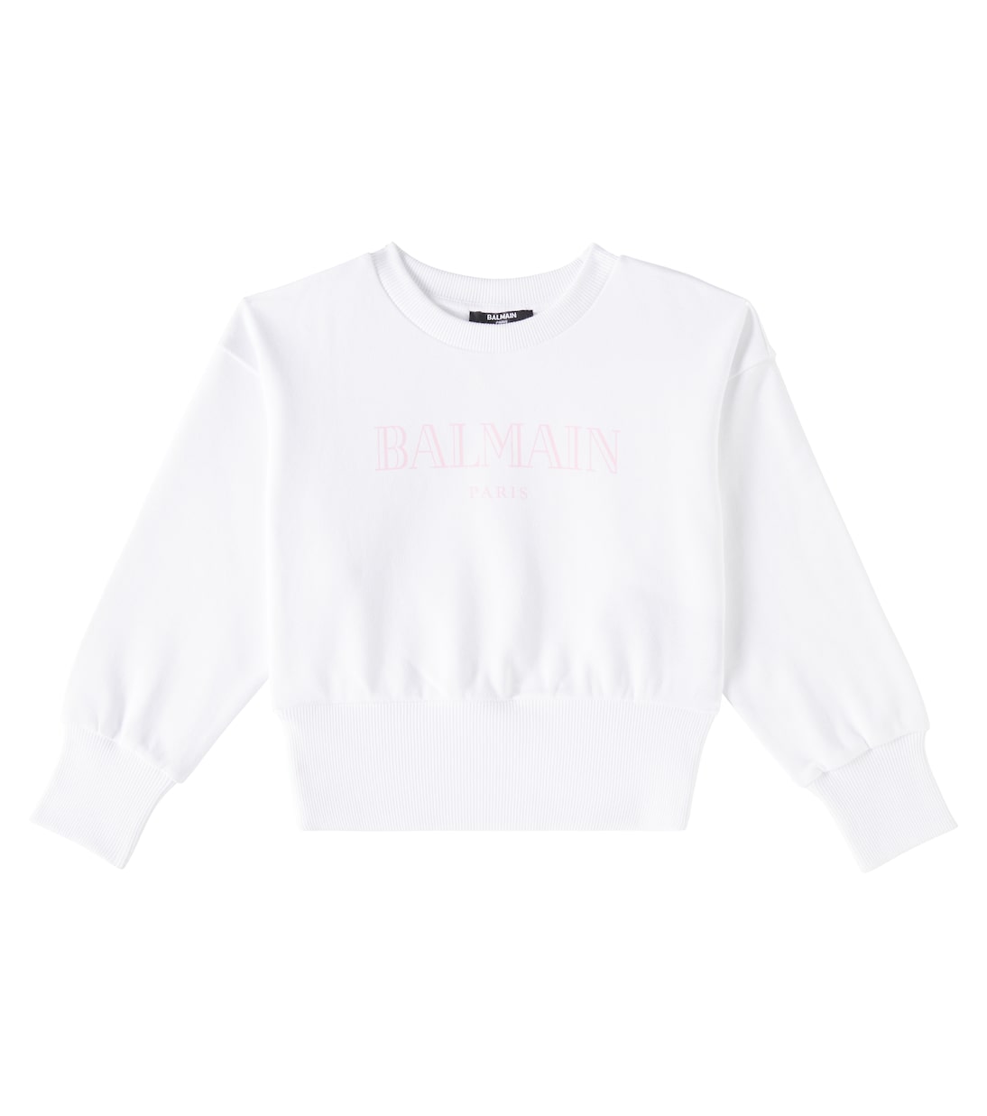 Felpa in cotone con stampa | Balmain Kids