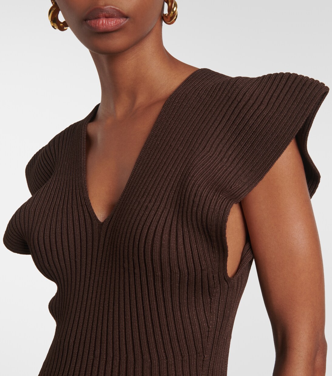 Robe longue Trey en maille côtelée | Altuzarra