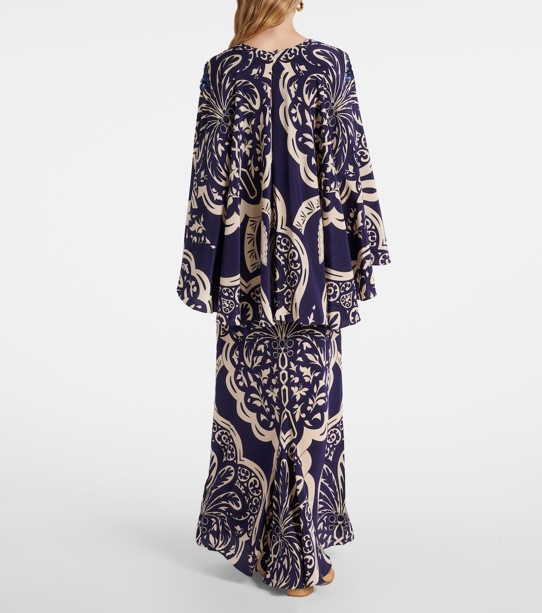 Bedrucktes Maxikleid aus Seide mit Pailletten | Johanna Ortiz