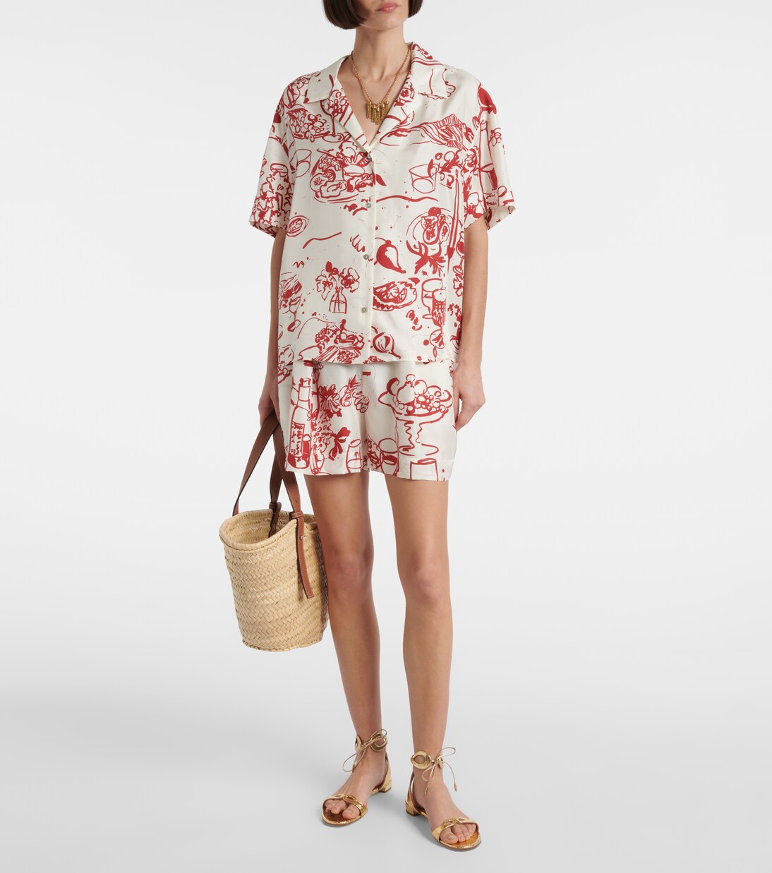 Bedrucktes Hemd Pragua aus Seiden-Twill | Asceno