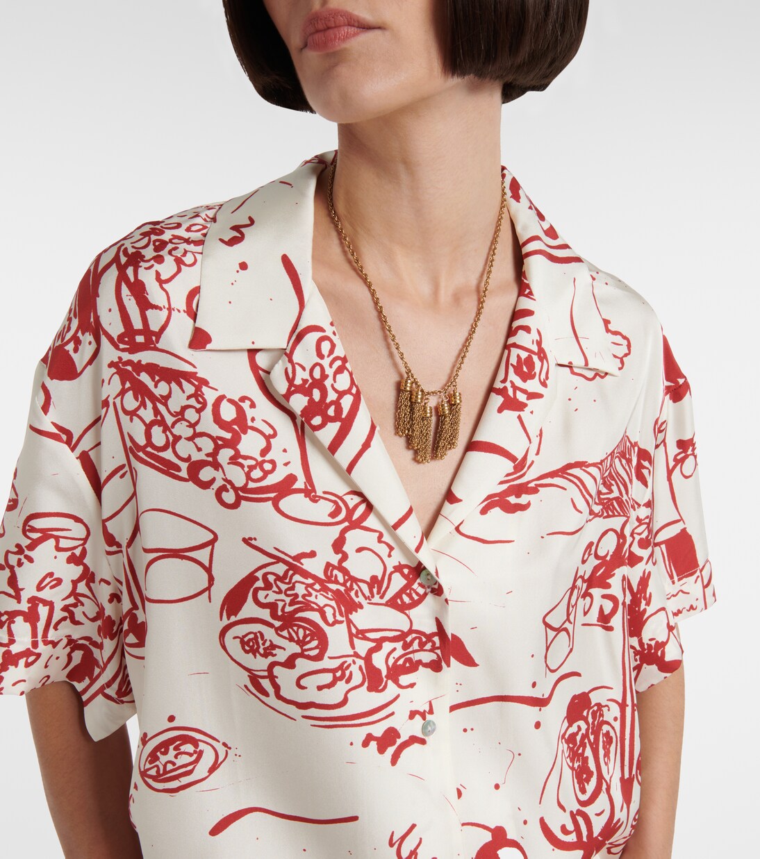 Bedrucktes Hemd Pragua aus Seiden-Twill | Asceno