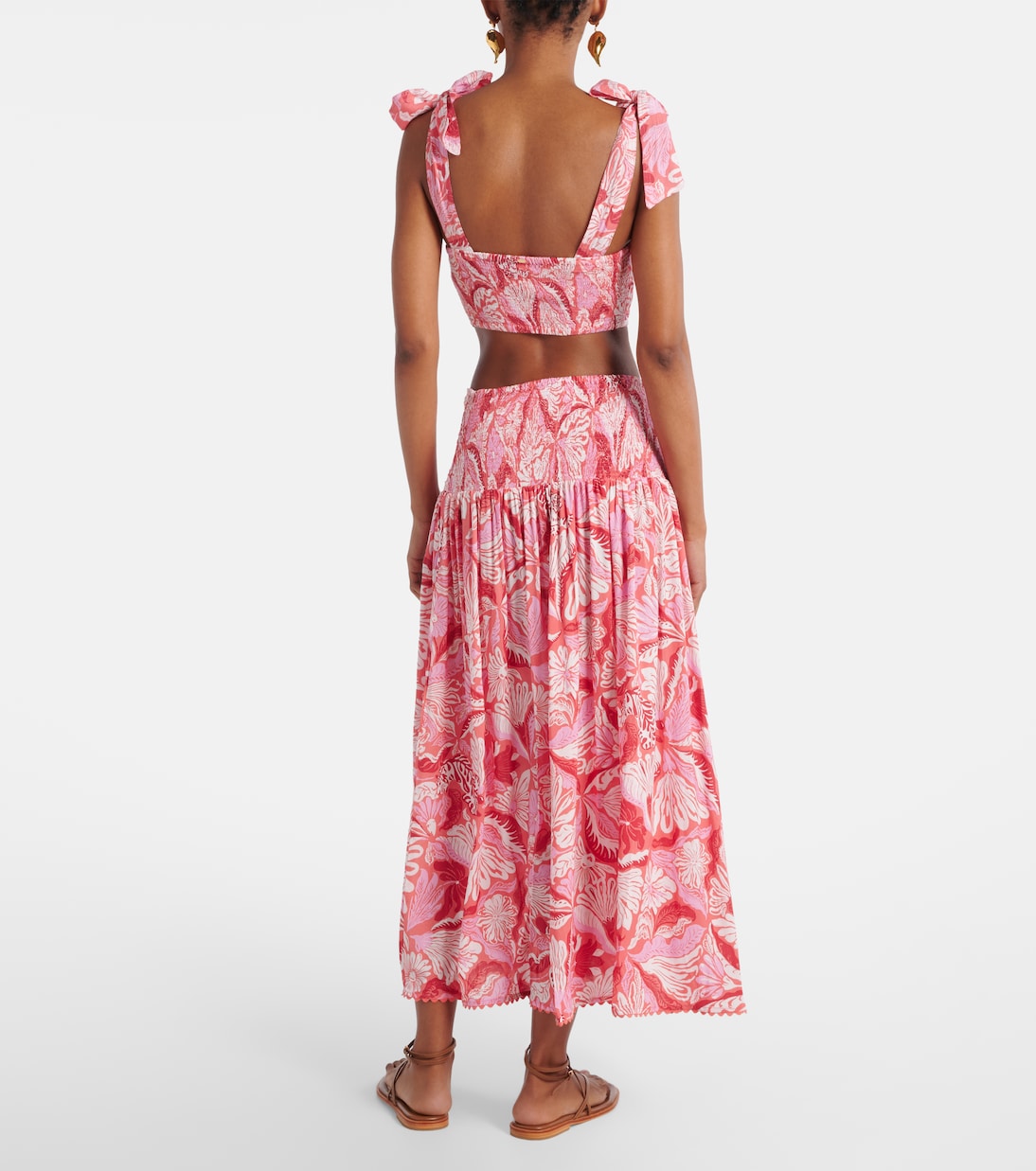 Carla pleated printed crop top | Poupette St Barth