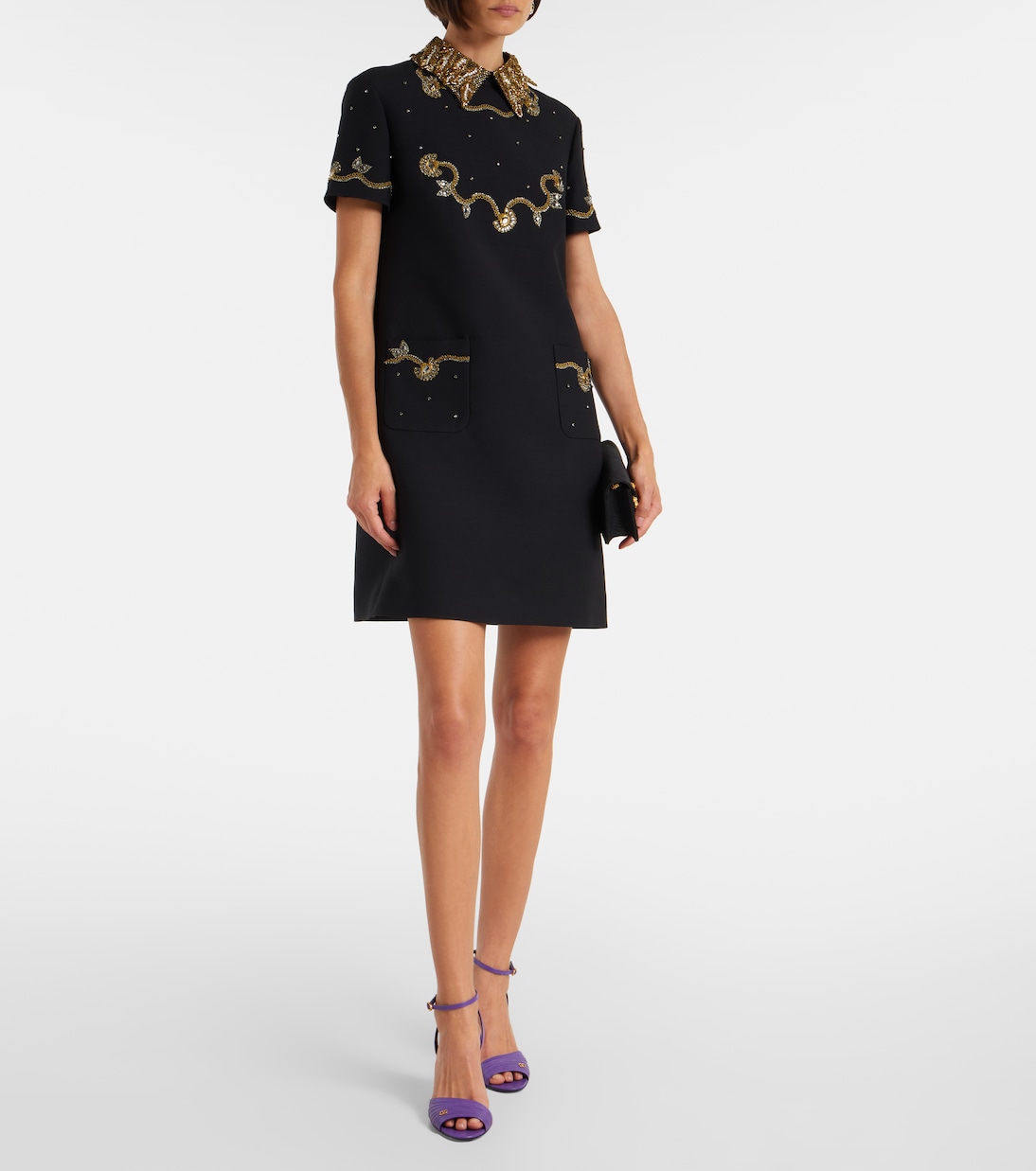 Crepe Couture embellished minidress | Valentino