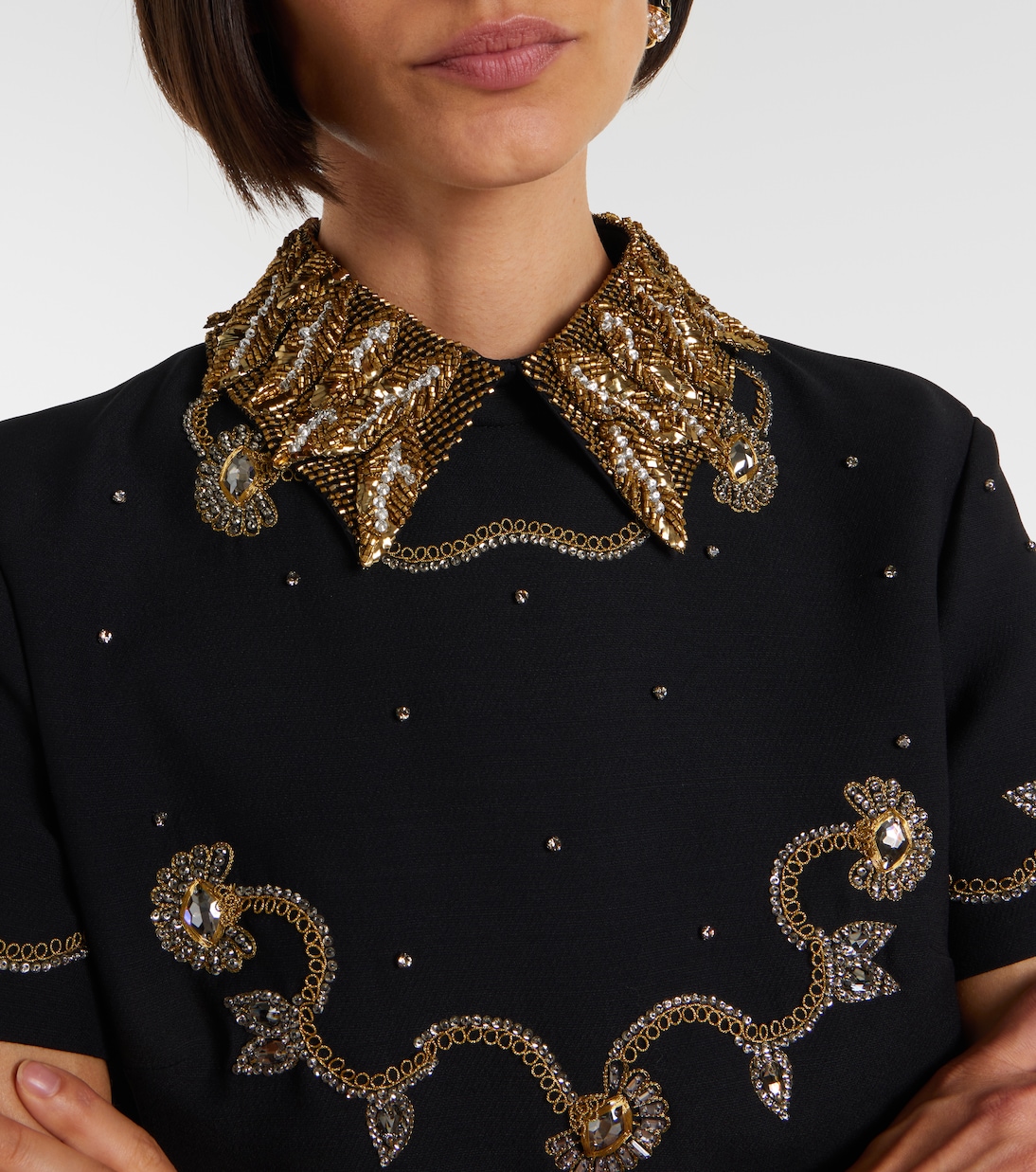 Crepe Couture embellished minidress | Valentino