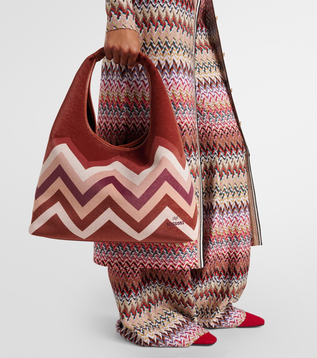 Zigzag Large leather tote bag | Missoni