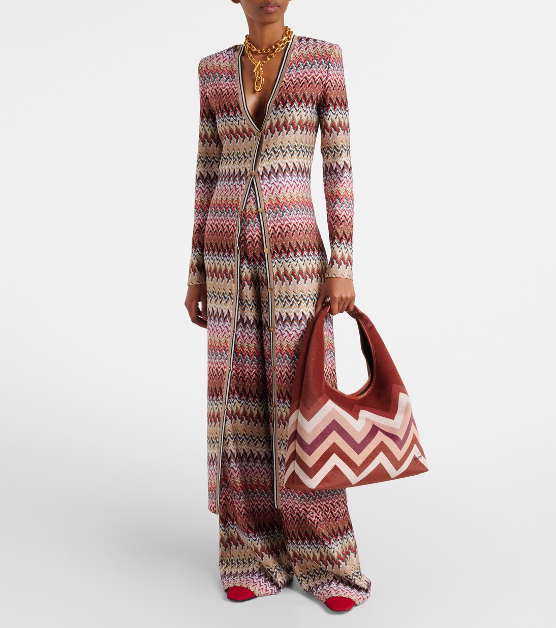 Zigzag Large leather tote bag | Missoni