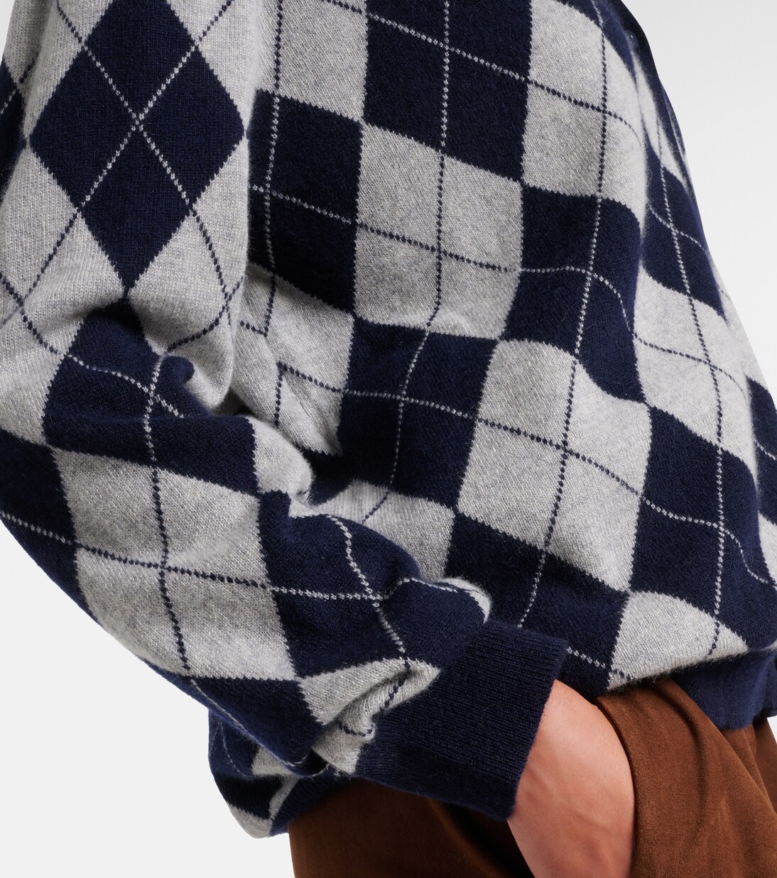 Raelyn argyle cashmere cardigan | Lisa Yang