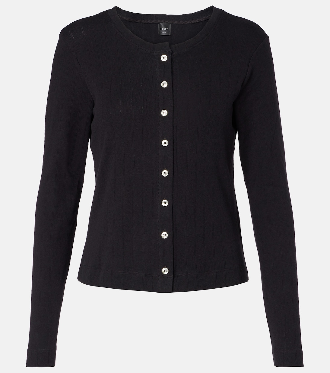 Pointelle cotton cardigan | Leset