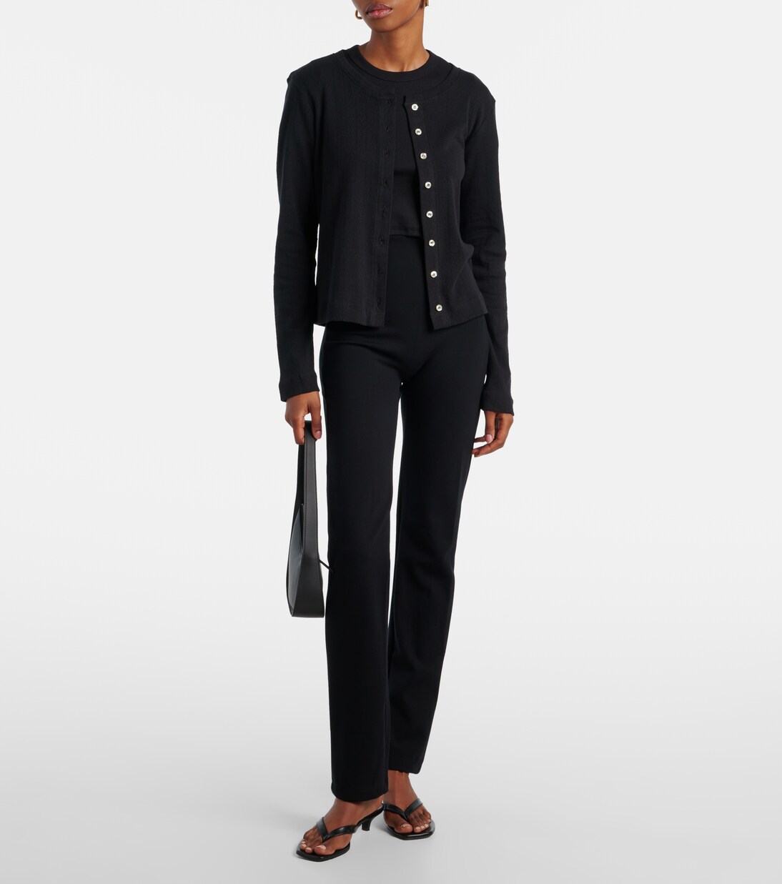 Pointelle cotton cardigan | Leset