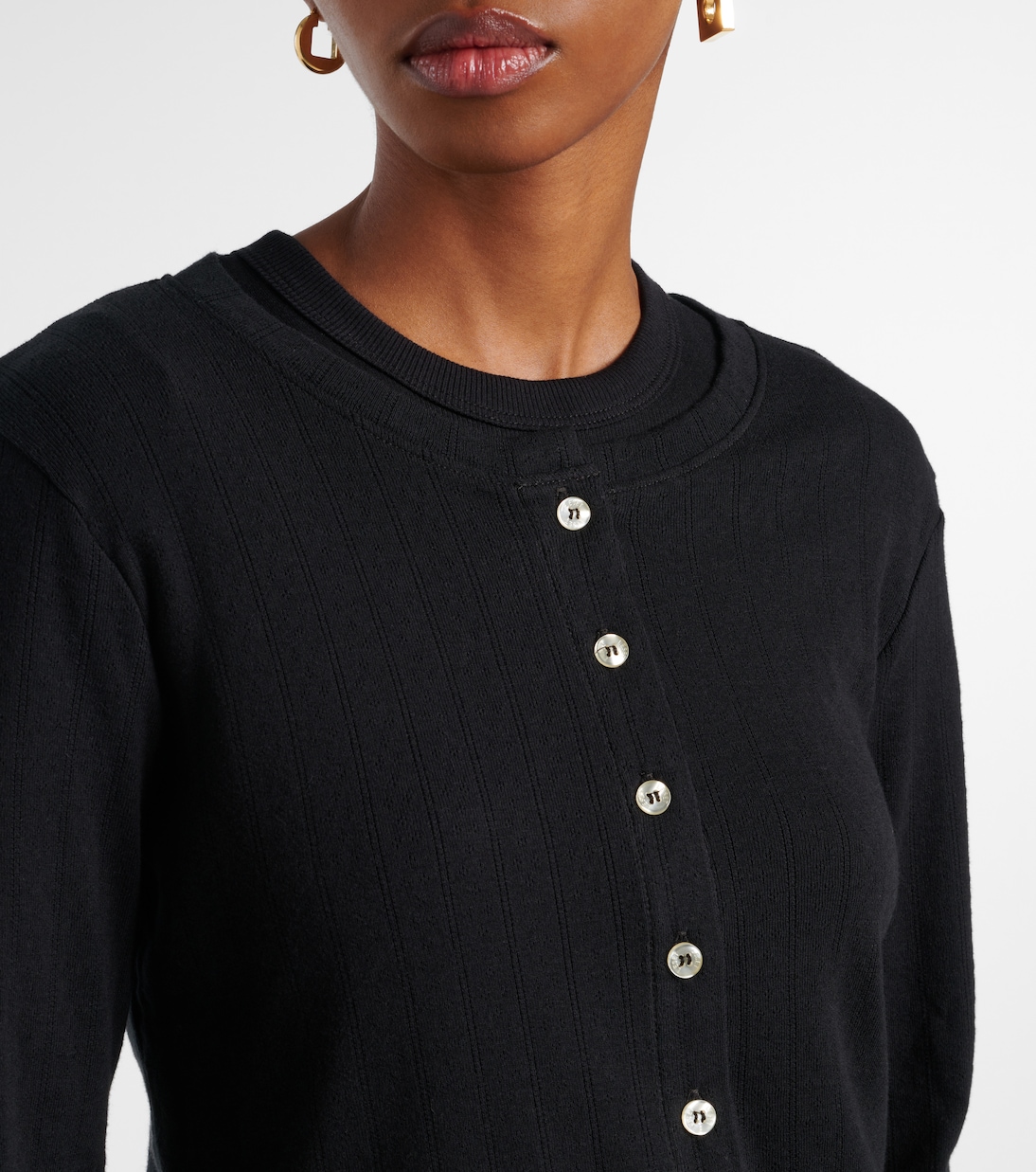 Pointelle cotton cardigan | Leset