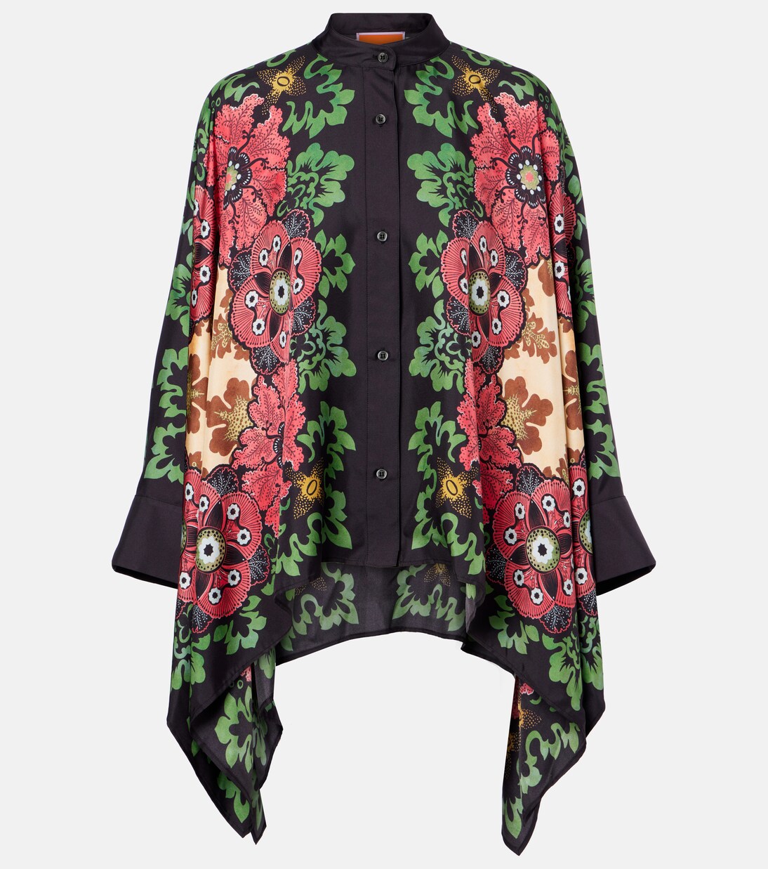 Foulard printed silk twill shirt | La DoubleJ