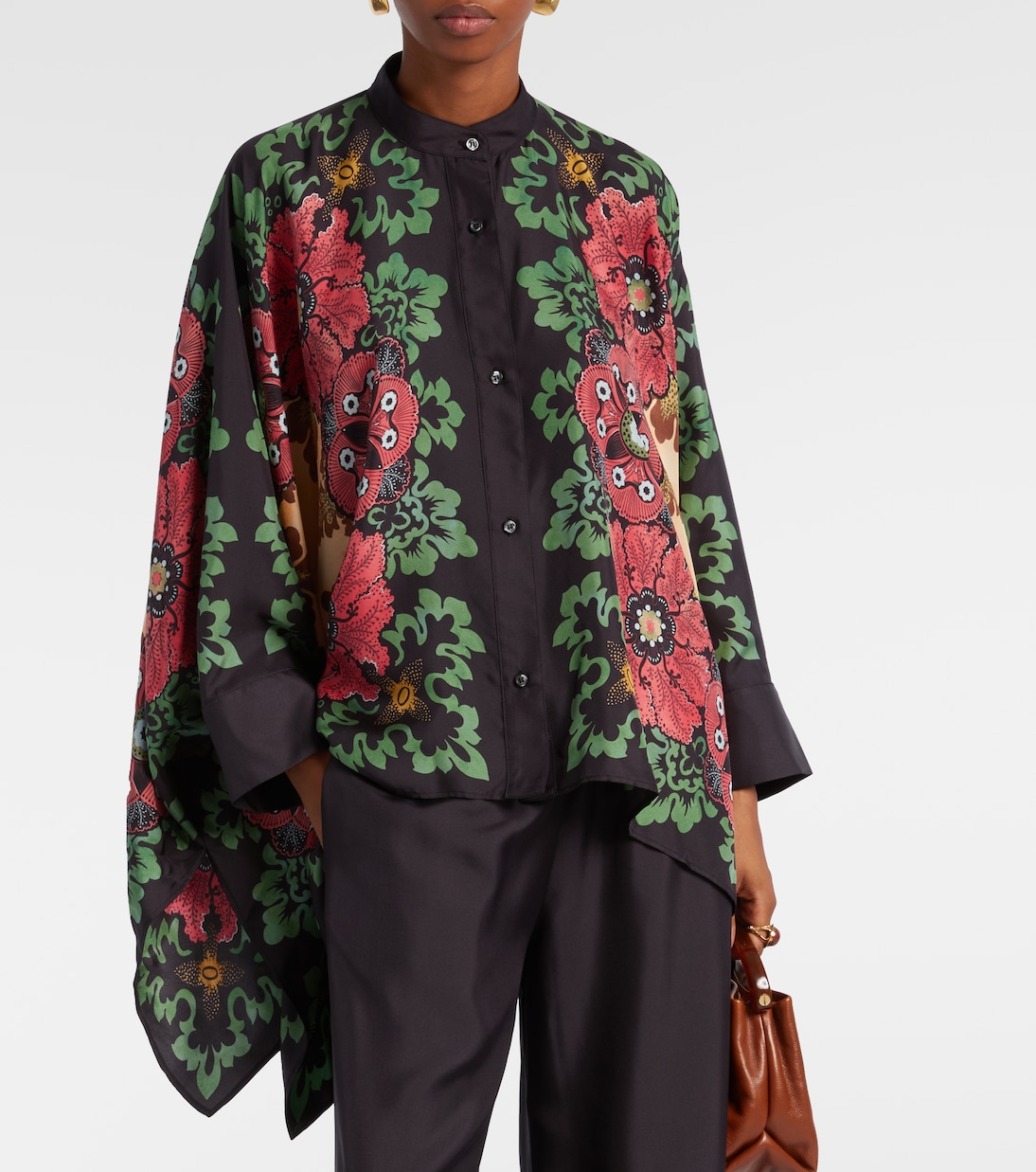 Foulard printed silk twill shirt | La DoubleJ