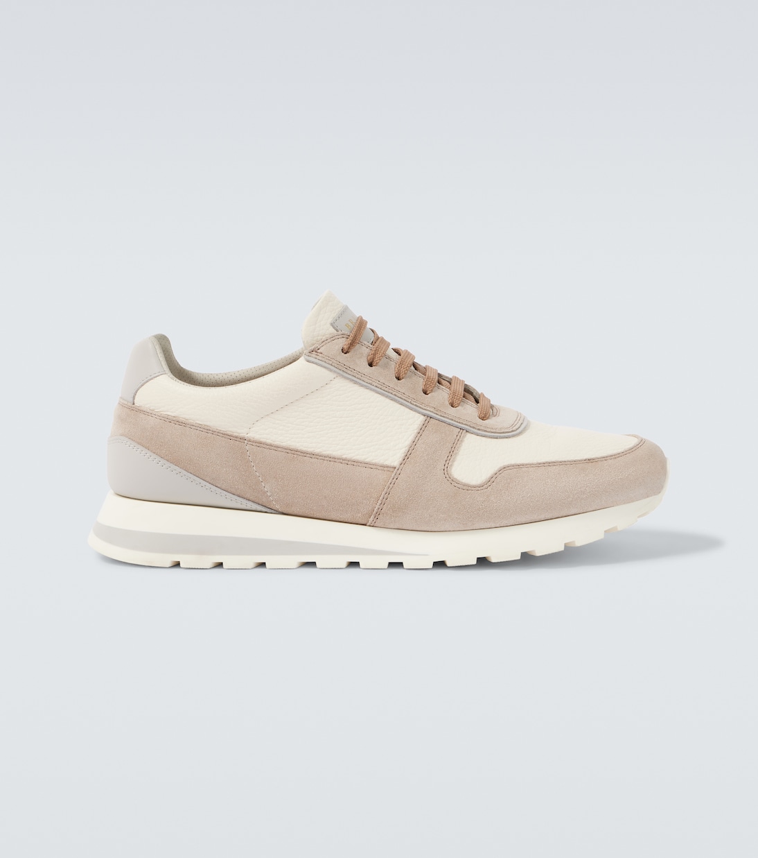 Sneakers aus Leder mit Veloursleder | Brunello Cucinelli
