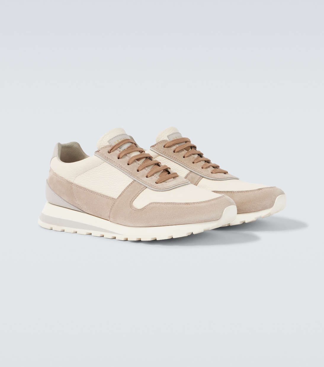 Sneakers aus Leder mit Veloursleder | Brunello Cucinelli