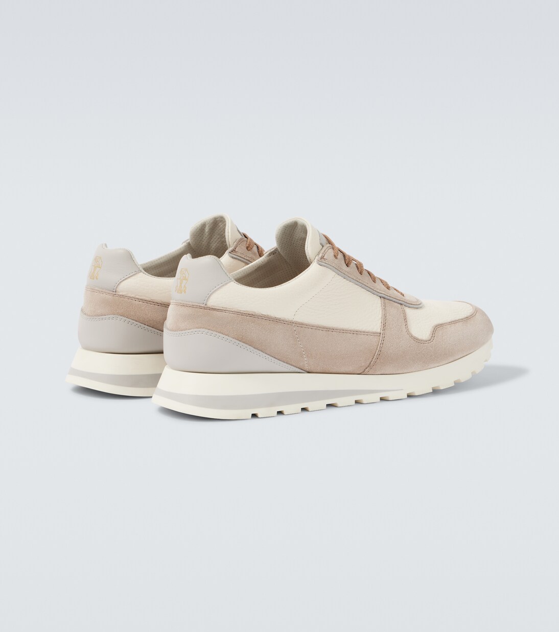 Sneakers aus Leder mit Veloursleder | Brunello Cucinelli