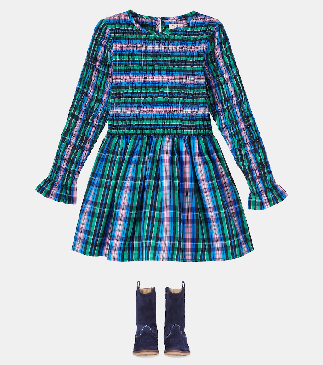 Abito arricciato Lidia a quadri | The New Society