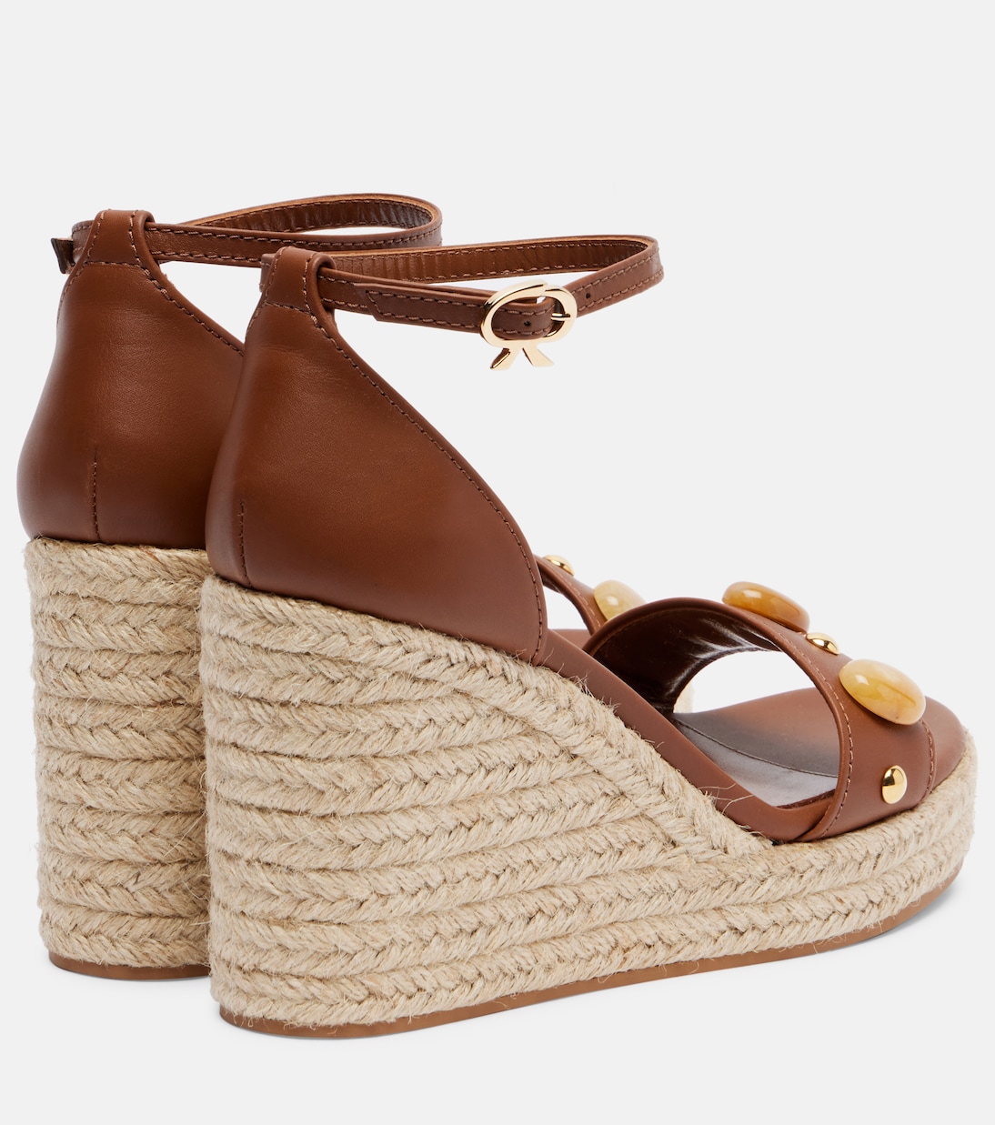 Verzierte Espadrille-Wedges aus Leder | Gianvito Rossi